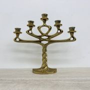 Mid-century large brutalist solid bronze candleholder, 1970s