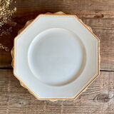 3 Sarreguemines octagonal beaded plates