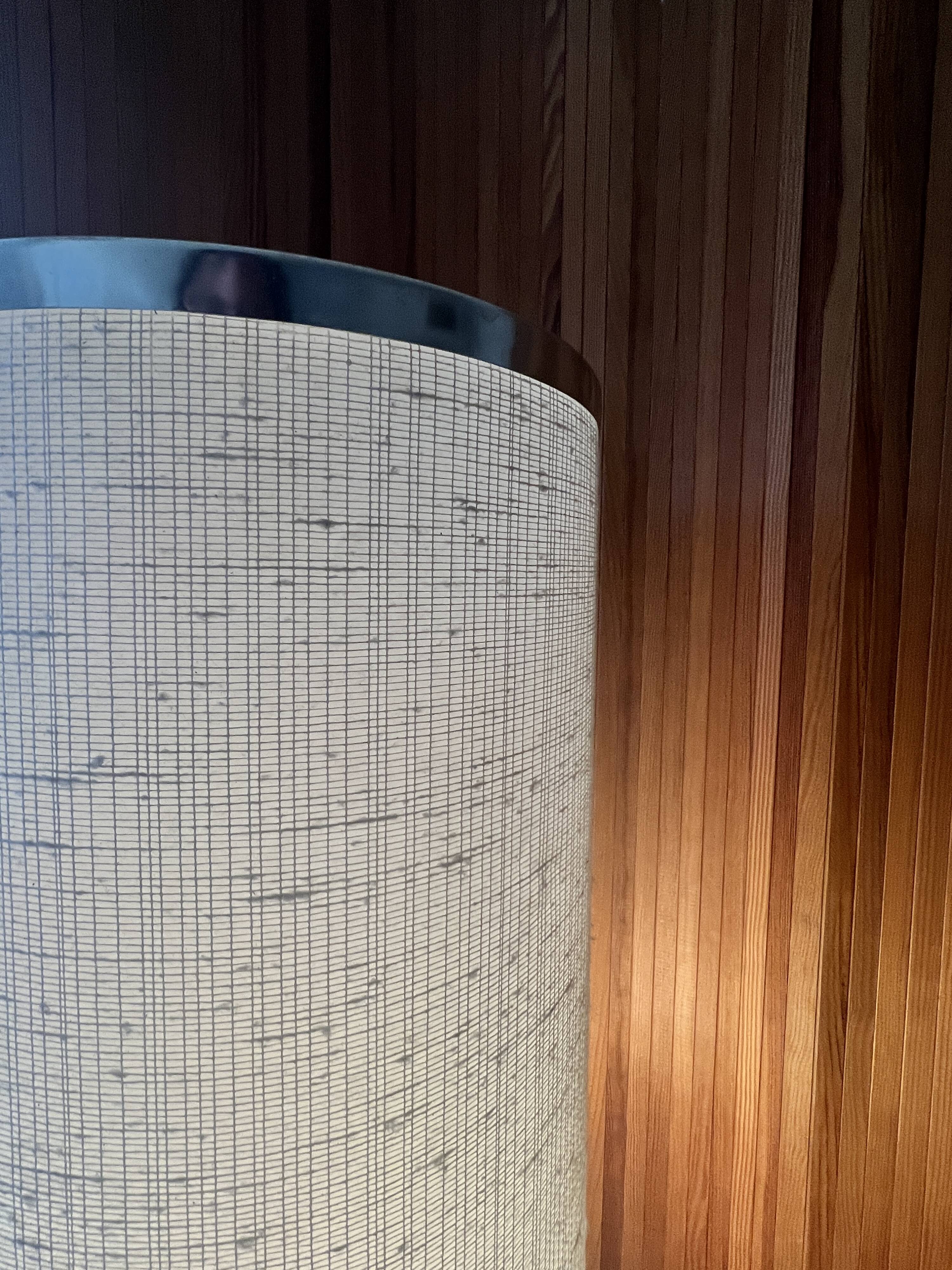 Lampe de sol en métal brossé Philippe Barbier, design 1970