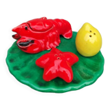 Vallauris condiment set salt pepper mustard