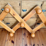 Pine accordion coat rack