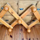 Pine accordion coat rack