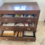 Meuble de métier, comptoir 3 tiroirs en chêne