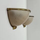 Vintage wall lights, brass and perspex, France, 1970.