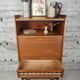 Secrétaire vintage en bois et rotin