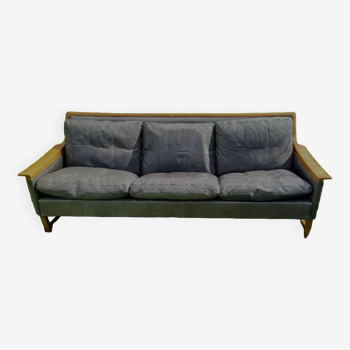 Canapé scandinave vintage en cuir