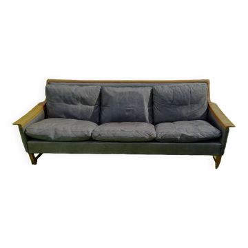 Vintage Scandinavian leather sofa