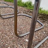 Set of 6 designer chairs in chromed metal from the 1970s