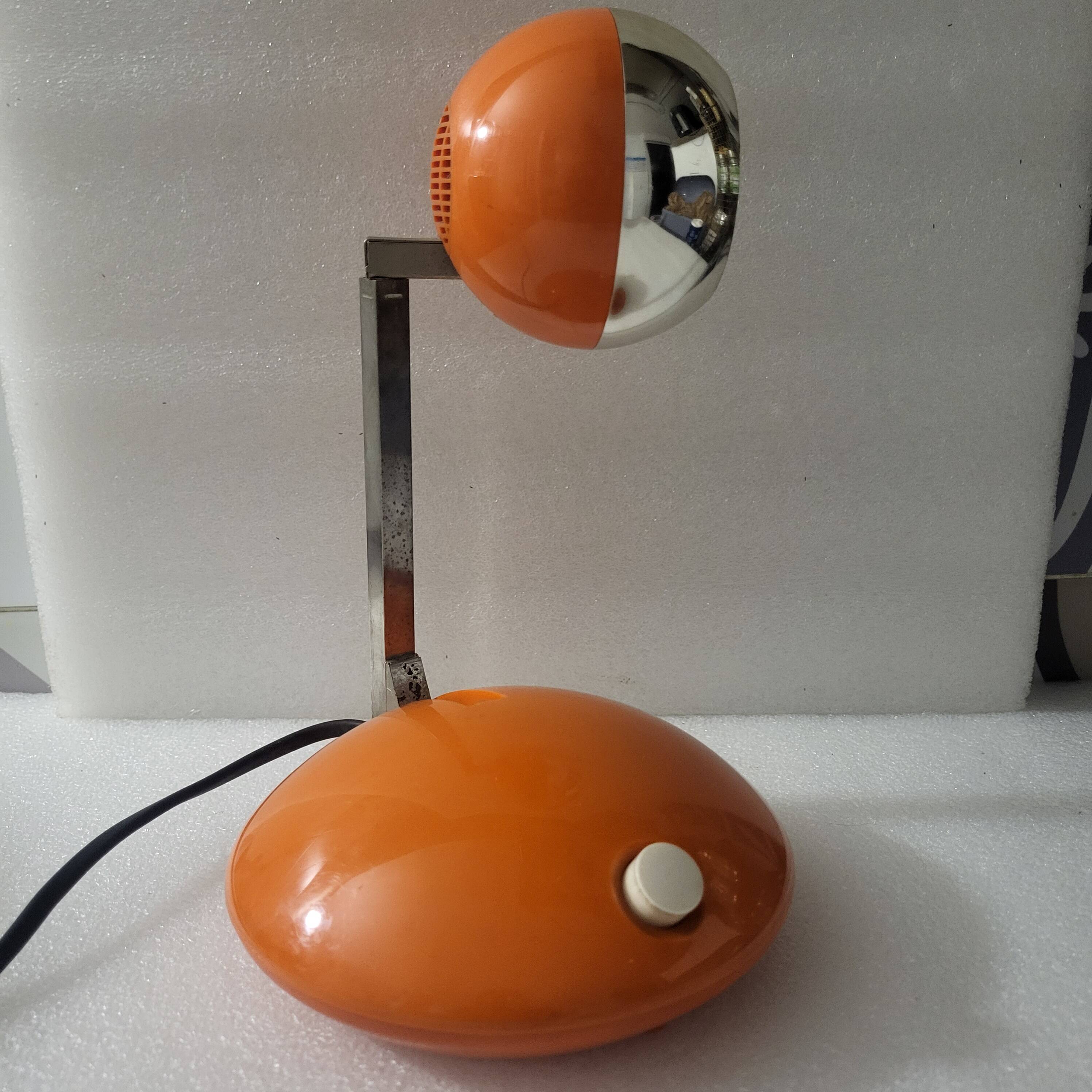 Orange eye ball lamp, space age, Eichoff, Germany, 1960-70