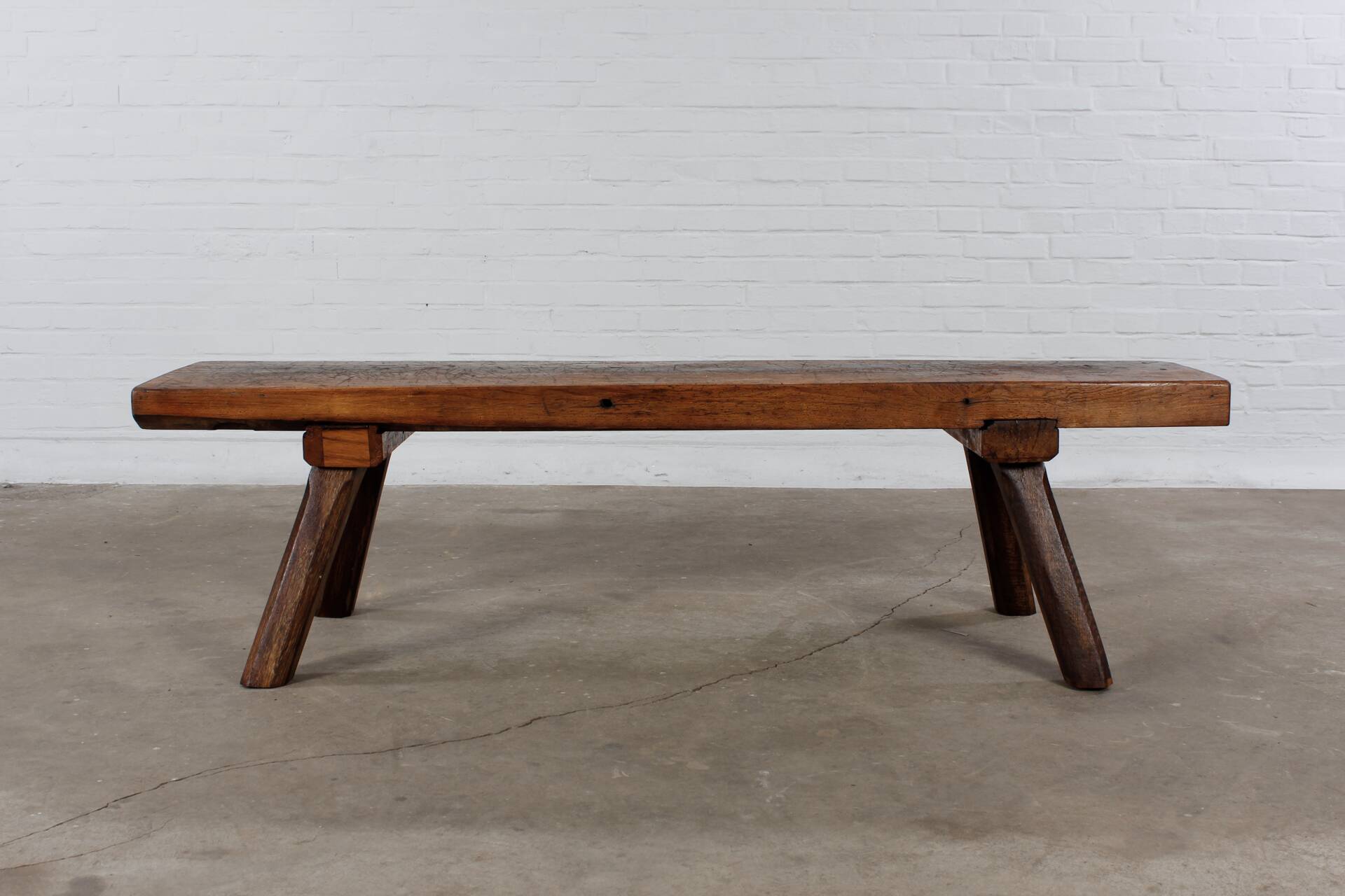 Restaurierte Schlachtebank Sitzbank coffeetable Blumenbank
