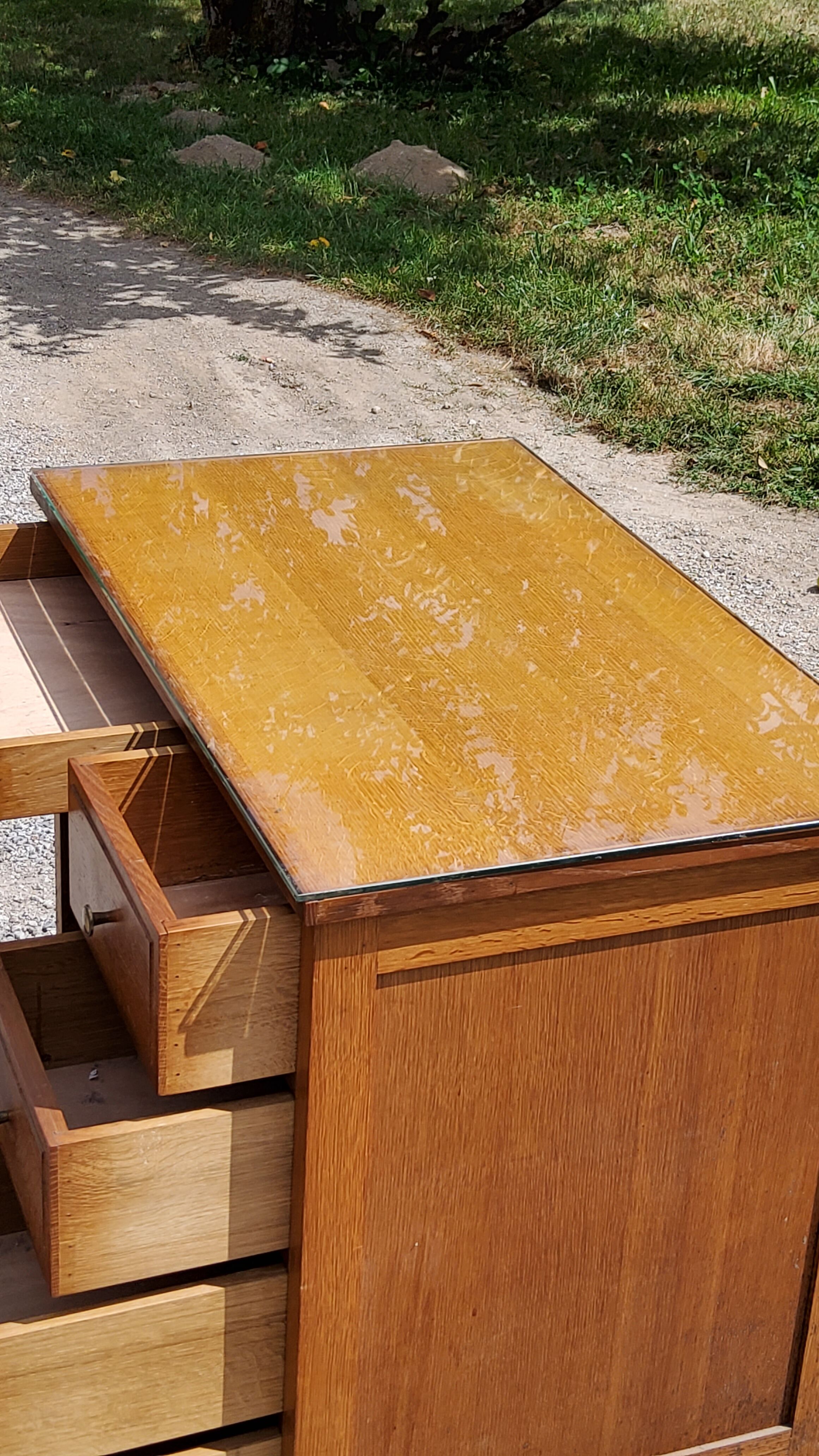 Office of the 50s in blond oak 1 box 5 drawers
