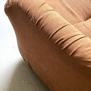 Velvet armchair in peach-orange, Steiner Paris France 1970