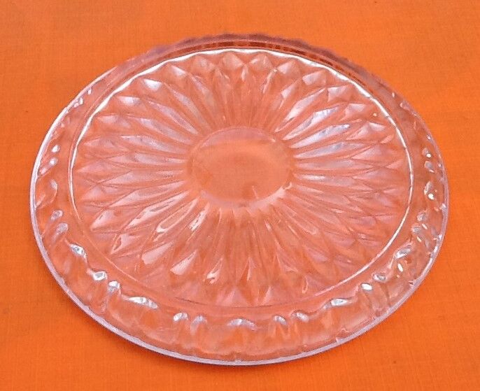 Dessous de bouteille en verre transparent et ciselé 1950