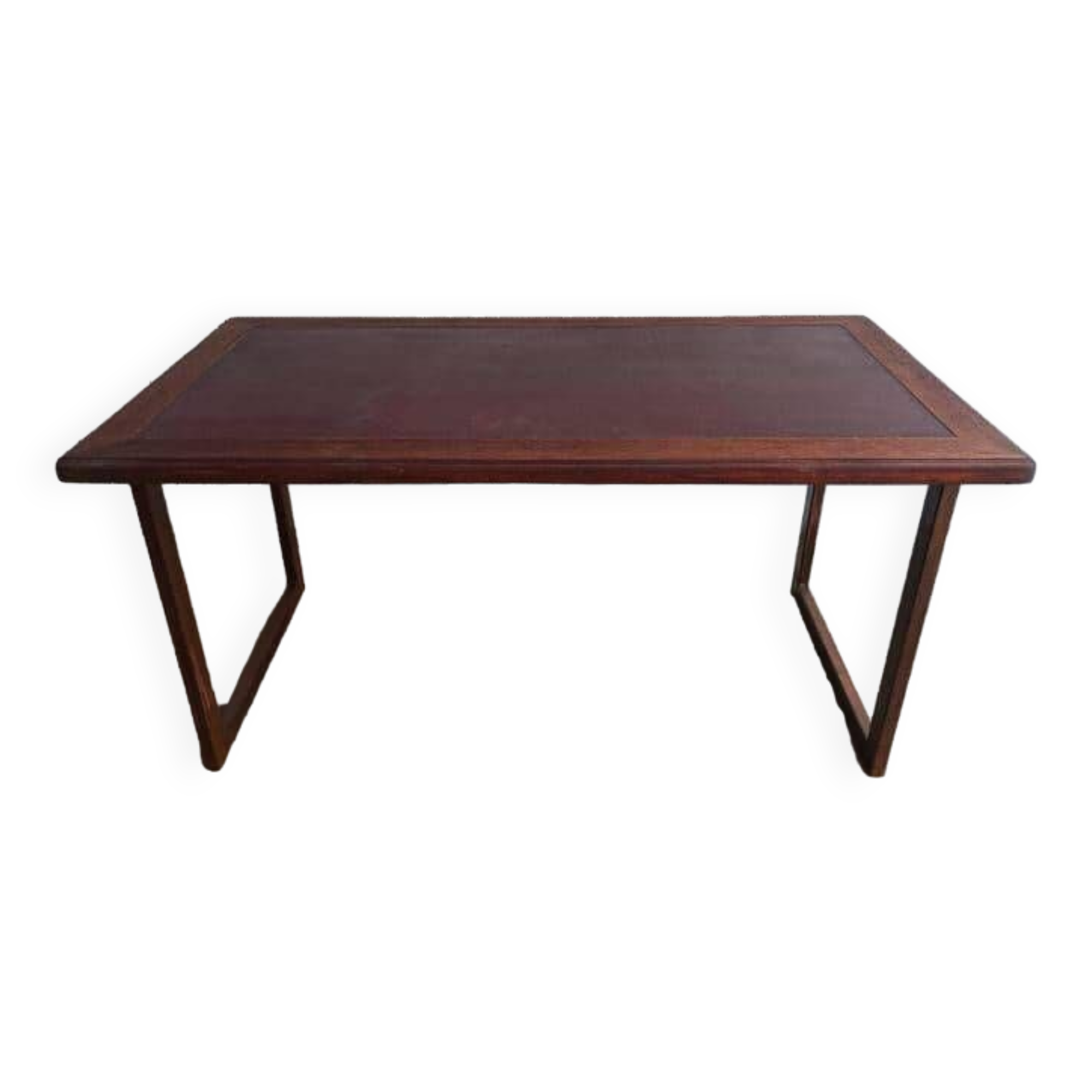 English desk wood leather and recycled steel