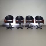 4 x '80s Italian barber chair, height adjustable