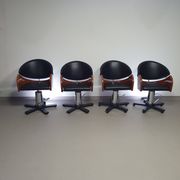 4 chaises de barbier italiennes des années 80, réglables en hauteur