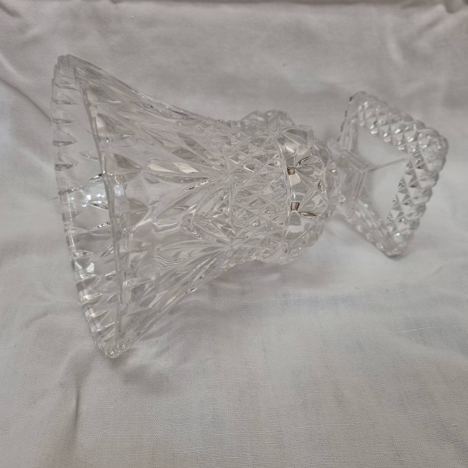 Bohemian crystal pedestal vase