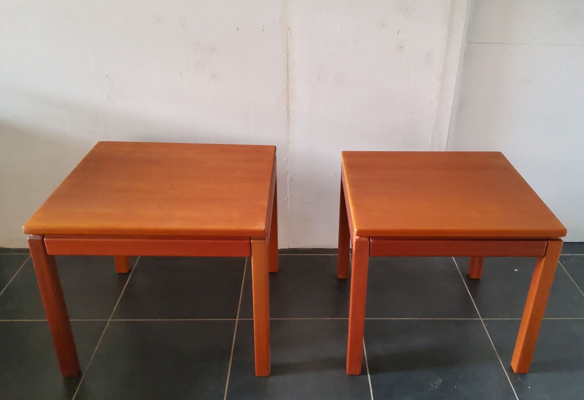 Pair of vintage coffee tables by Brodrene Andersen, Denmark 1960s