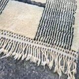 GREY WHITE BLACK WOOL RUG 150cmx250cm