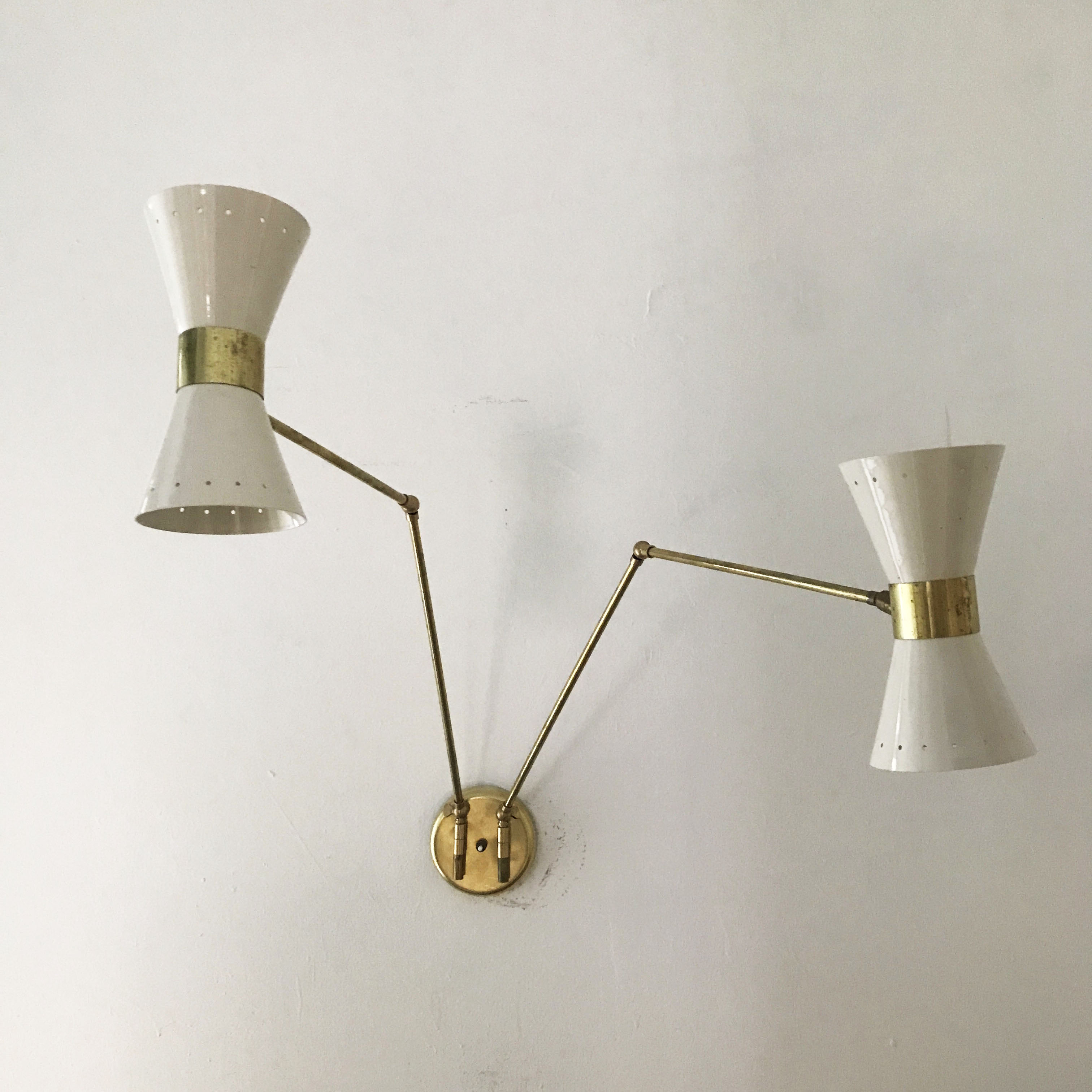 Double hinged wall light design years 50