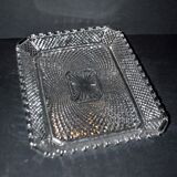 Antique rectangular molded crystal tray, 1920