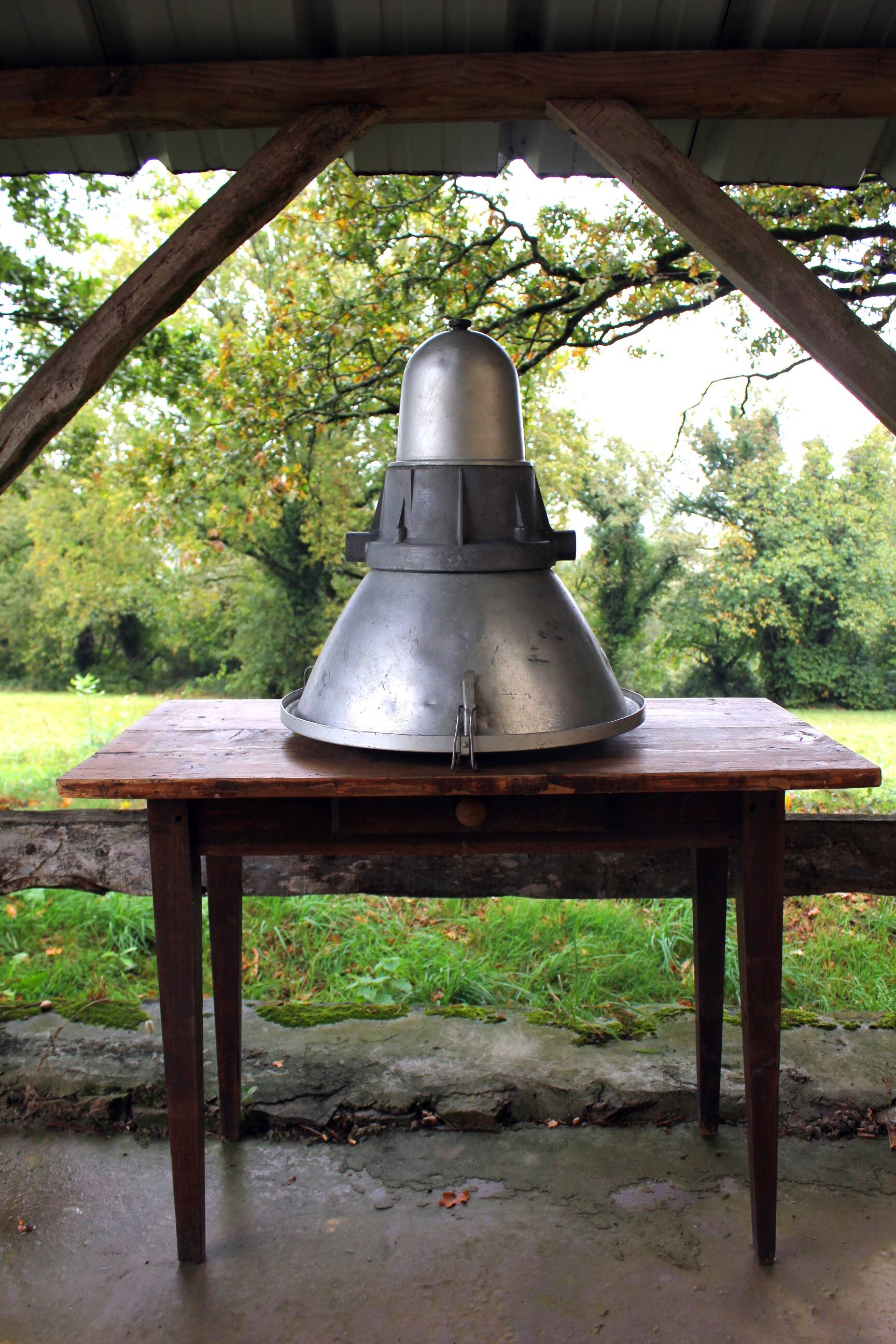 Large vintage industrial light fixture pendant light