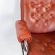 Red leather armchair and Danish metal structure 1960