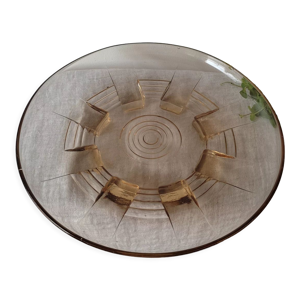 plat rond en verre fumé