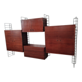 Scandinavian modular teak bookcase shelving system