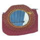 Vintage 1950s sun mirror in gold metal.