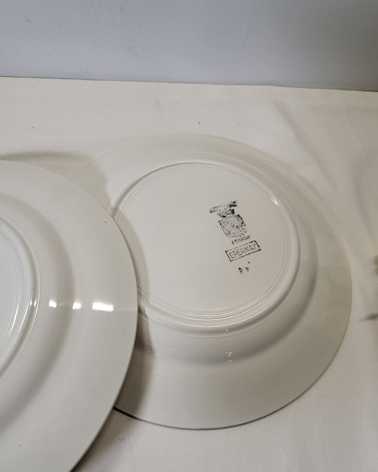 4 assiettes à dessert Sarreguemines épernay faïence vintage