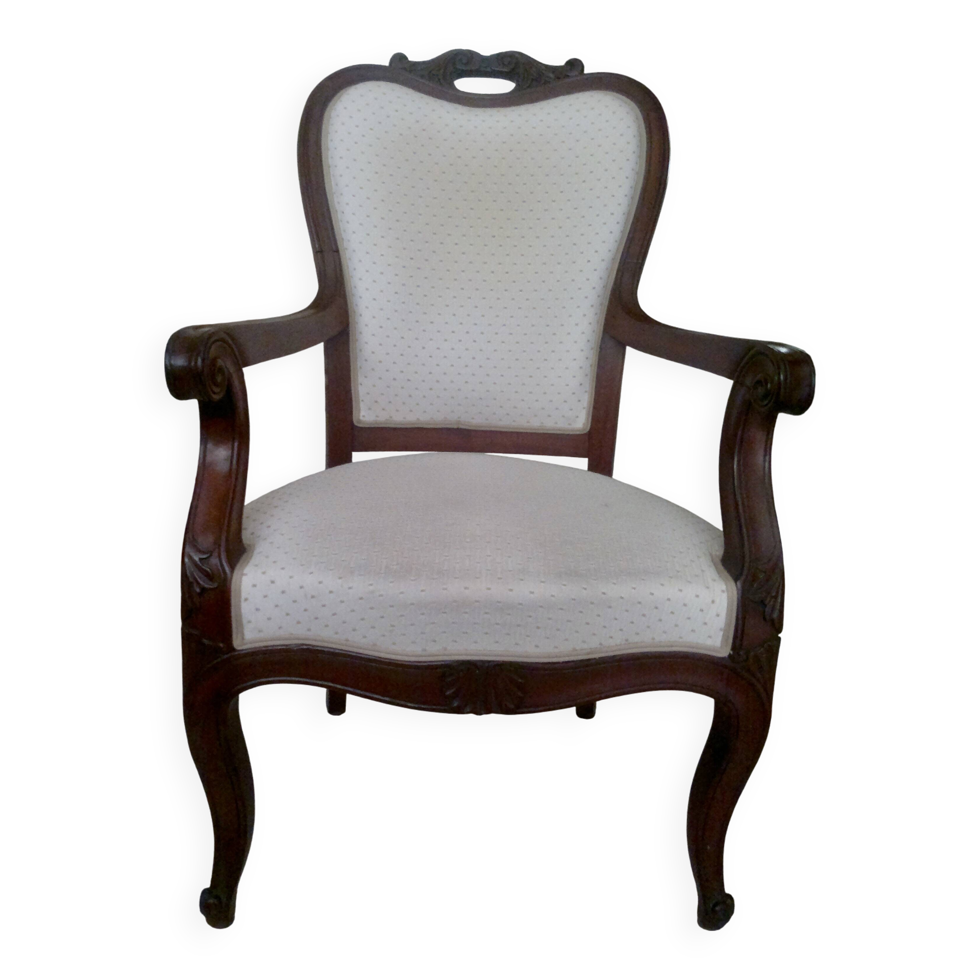 Fauteuil ancien Louis Philippe en palissandre