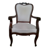 Fauteuil ancien Louis Philippe en palissandre