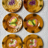 6 dessert plates barbotine Salins-les-Bains