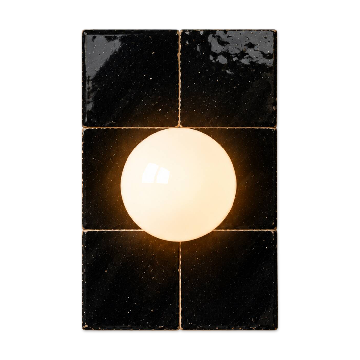 Black zellige wall light