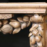 Exceptional oak serving console (18th century). Magnificent work