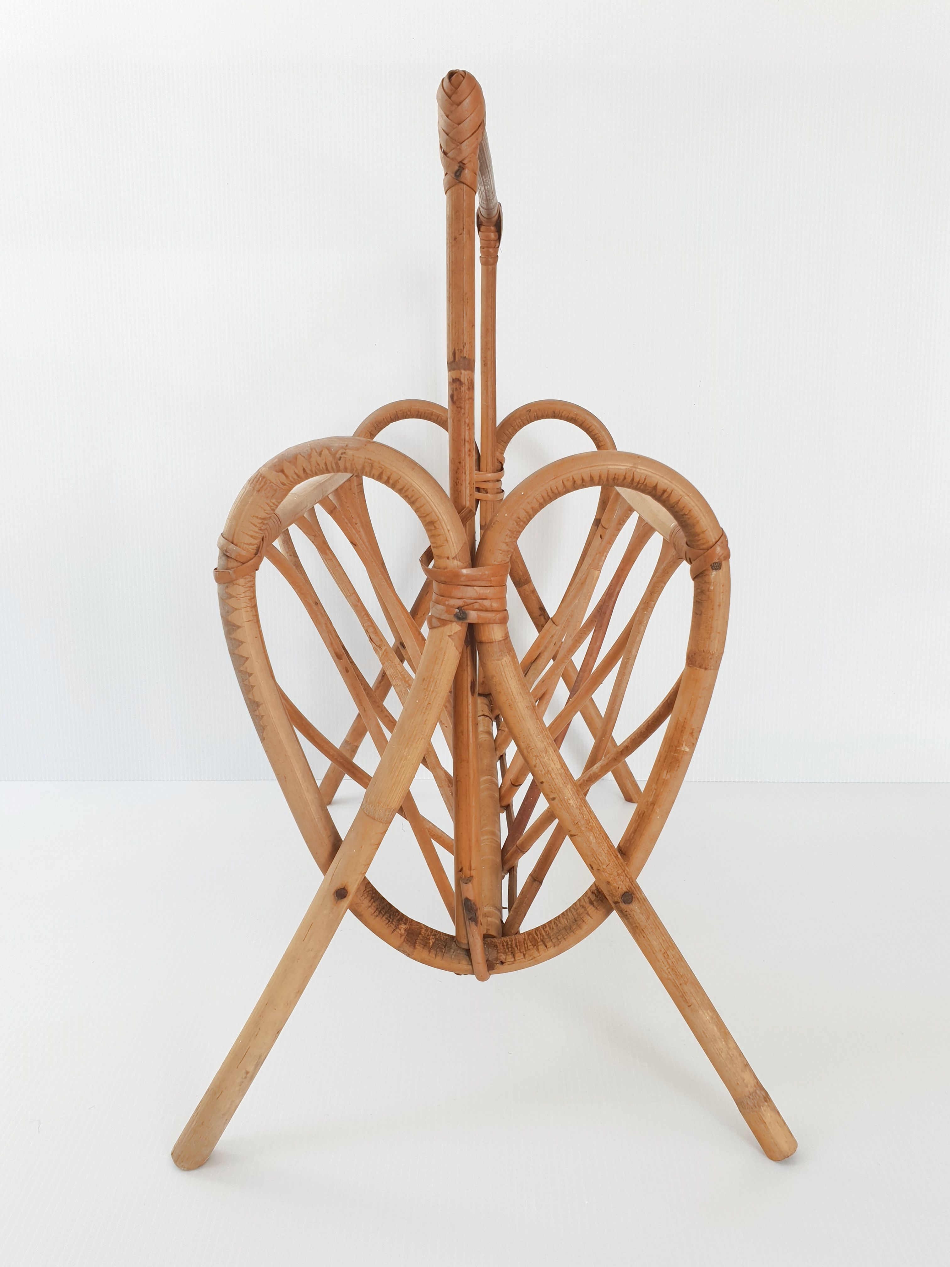 Vintage rattan magazine holders