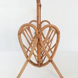 Porte-revues en rotin vintage