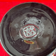 Vase on foot shower signed Maure Vieil signed VM in black glass paste 22 cm