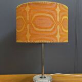 Round table lamp with orange shade 1960s