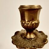 Old brass candlesticks 3 arms set of 2