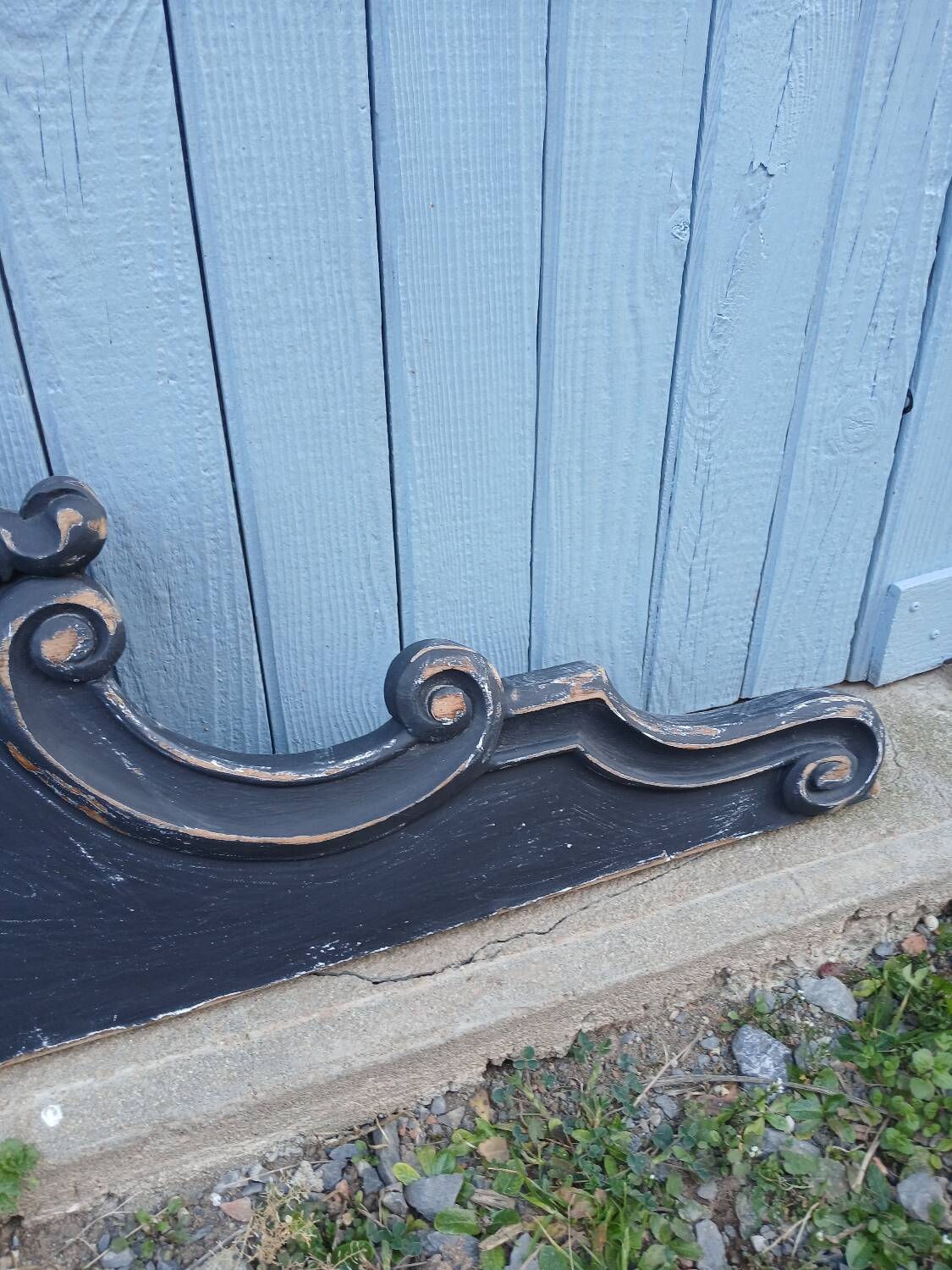 Antique carved wooden pediment