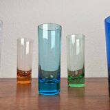 Coloured German shot glasses from the mid-century, 1960s, set of 6.