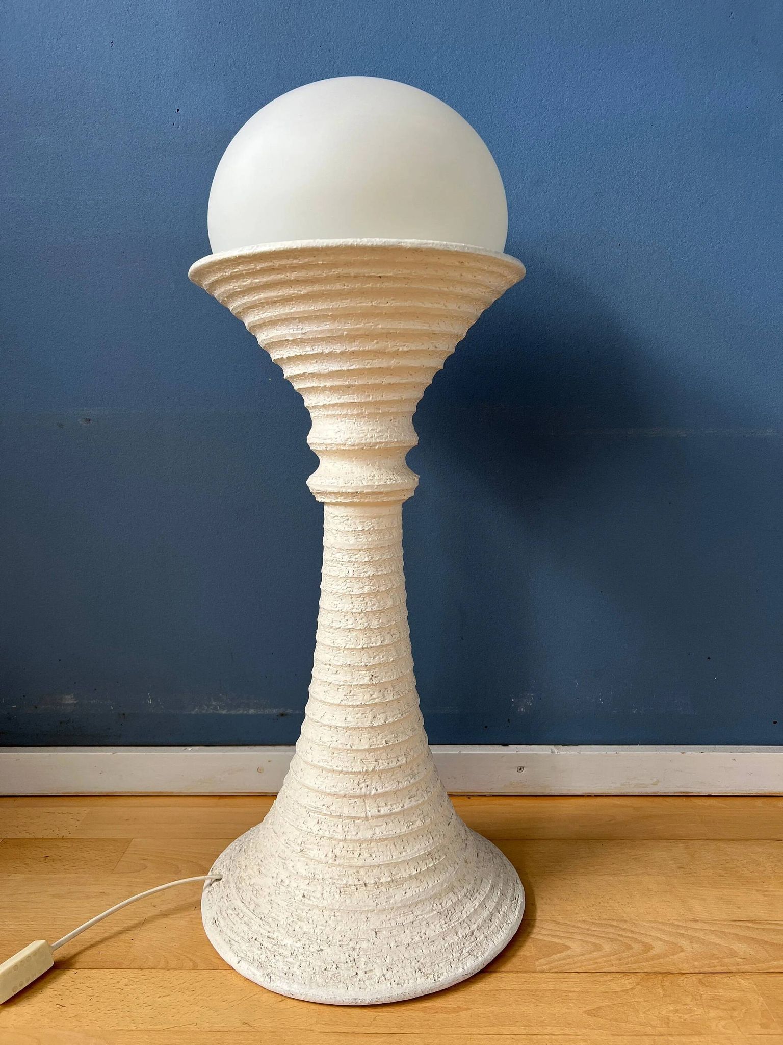 White ceramic floor lamp Mid-Century Space Age by Doria Leuchten