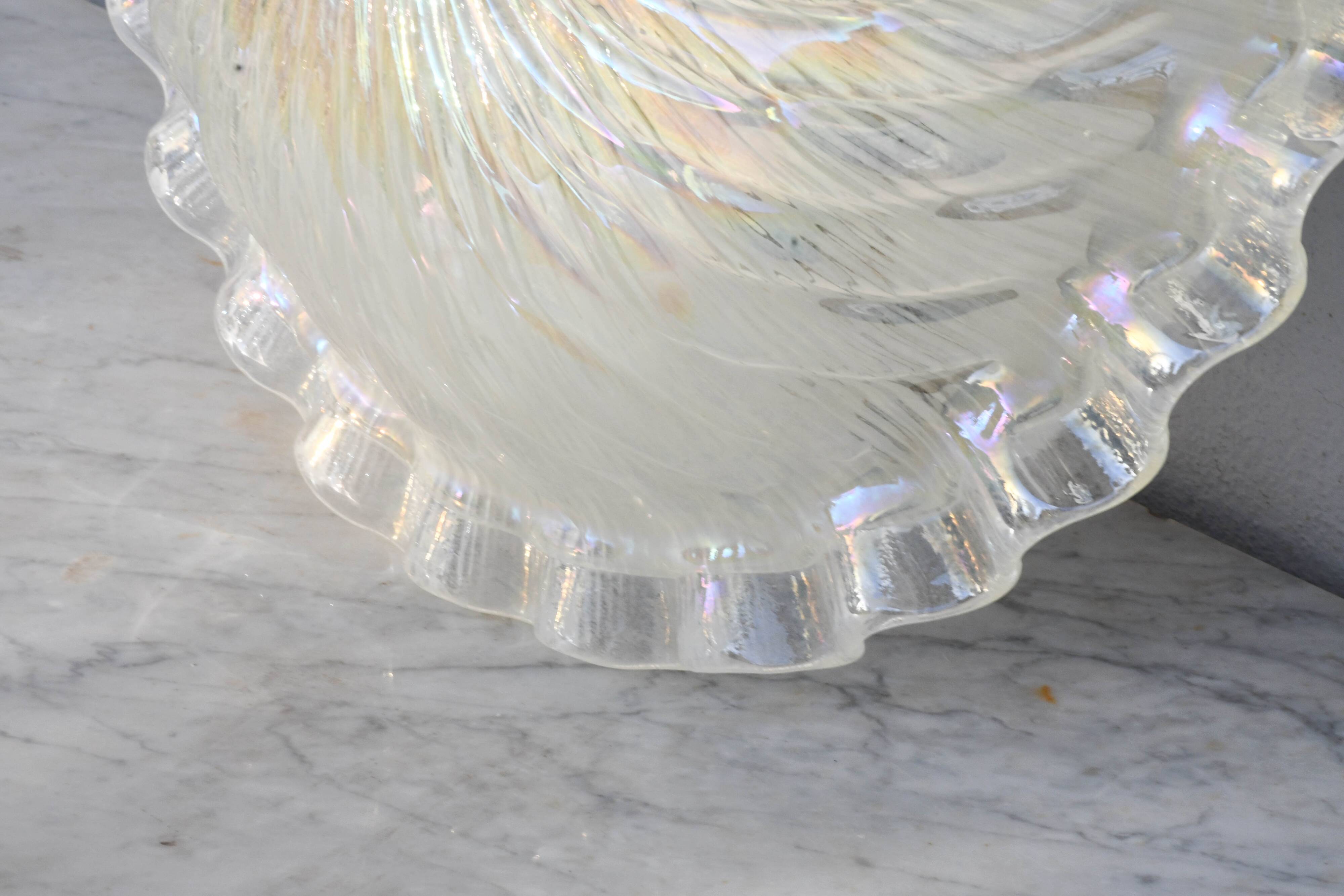 Plafonnier en verre irisé de Murano, 1970