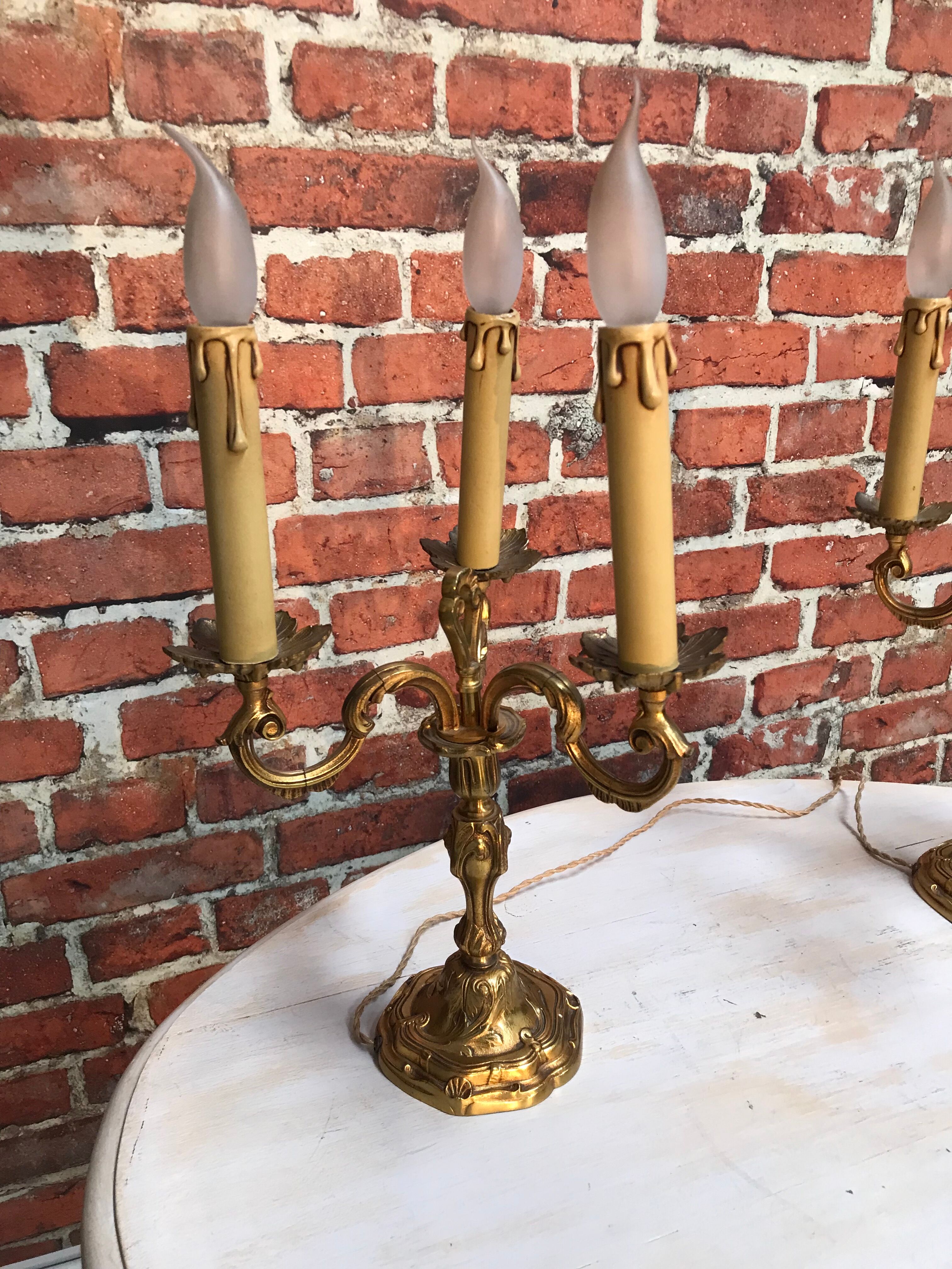 Pair of candelabras Louis XVI style