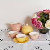 Service à café  jaune et rose Villeroy et Boch , en faience