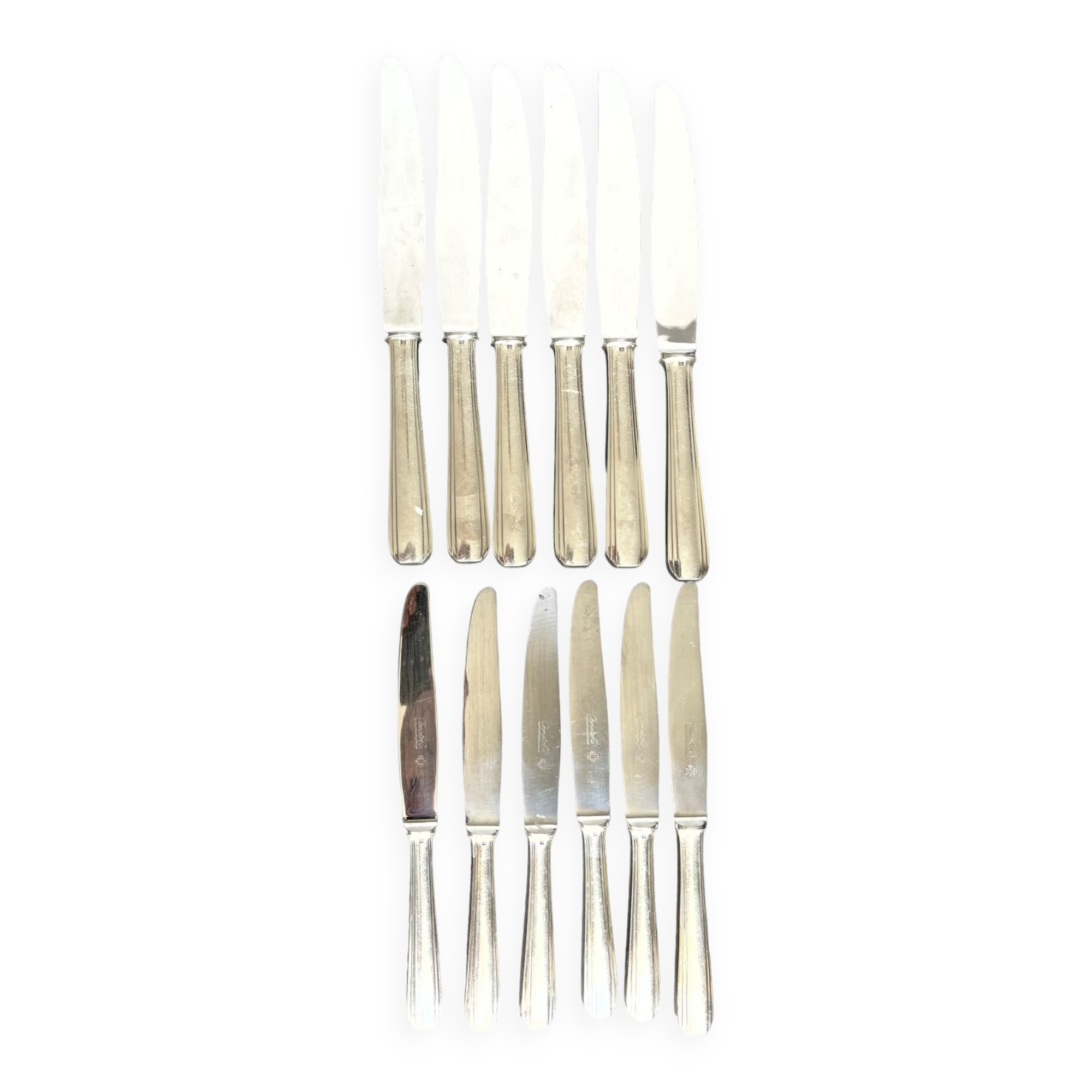 12 Christofle silver metal knives