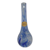 Vase / soliflore Saint-Just glassworks. Blown blue glass.