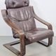 Vintage Armchair in Brown Leather and Bentwood attributed to Coja, 1970s